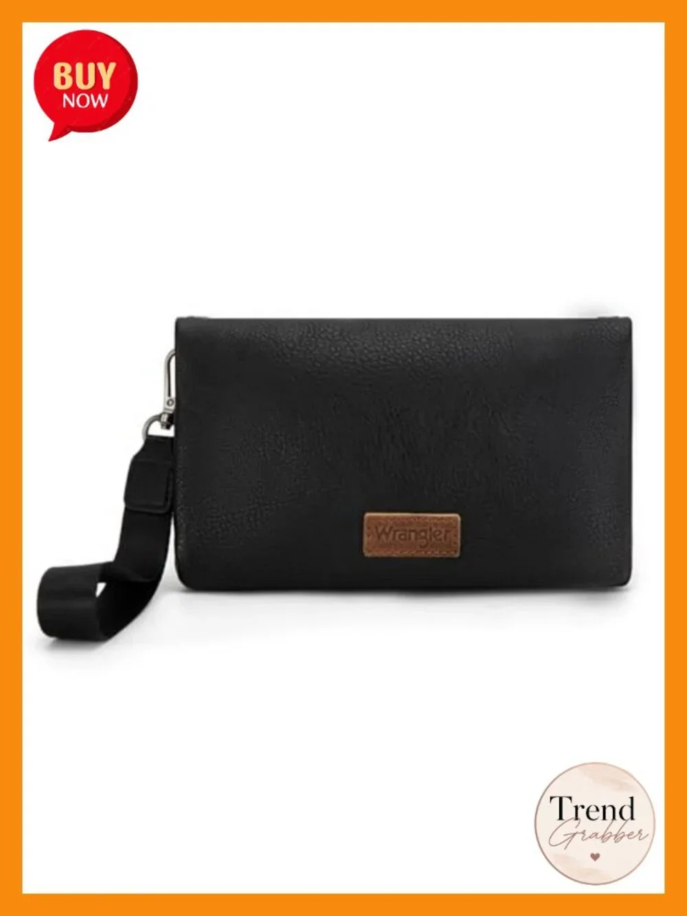 Faux Leather RFID Blocking Bifold Wallet with Crossbody Strap